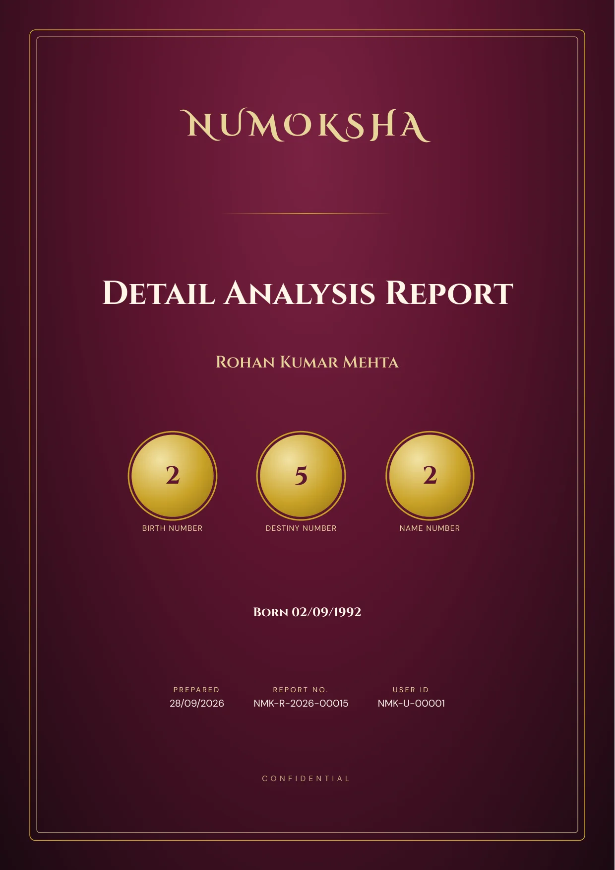 Sample report page: Cover